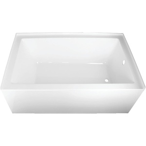 image:imageKingston Brass Aqua Eden VTAP603622R 60Inch Acrylic Alcove Tub with Right Hand Drain WhiteAqua Eden