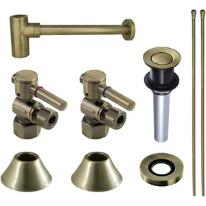 image:imageKingston Brass CC43106DLVKB30 Trimscape Modern Plumbing Sink Trim Kit with Bottle Trap and Drain in Polished NickelAntique Brass