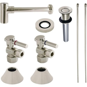 image:imageKingston Brass CC43106DLVKB30 Trimscape Modern Plumbing Sink Trim Kit with Bottle Trap and Drain in Polished NickelPolished Nickel
