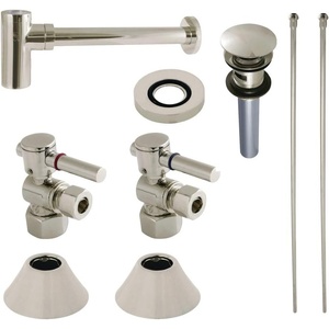 image:imageKingston Brass CC43106DLVOKB30 Trimscape Modern Plumbing Sink Trim Kit with Bottle Trap and Overflow Drain in Polished Nickel