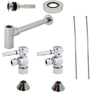image:imageKingston Brass CC53301DLVKB30 Contemporary Plumbing Sink Trim Kit with Bottle Trap for Vessel Sink without Overflow Hole Polished ChromePolished Chrome