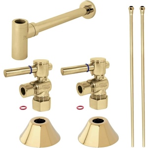 image:imageKingston Brass CC53302DLLKB30 Trimscape Modern Plumbing Sink Trim Kit with Bottle Trap in Polished Brass