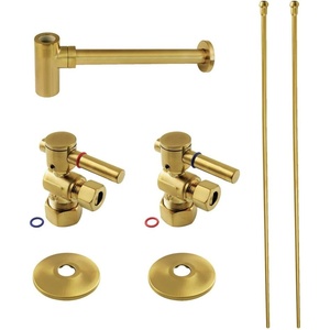 image:imageKingston Brass CC53303DLLKB40 Trimscape Modern Plumbing Sink Trim Kit with Bottle Trap in Antique BrassBrushed Brass