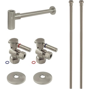 image:imageKingston Brass CC53303DLLKB40 Trimscape Modern Plumbing Sink Trim Kit with Bottle Trap in Antique BrassBrushed Nickel