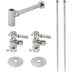 image:imageKingston Brass CC53303DLLKB40 Trimscape Modern Plumbing Sink Trim Kit with Bottle Trap in Antique BrassPolished Chrome