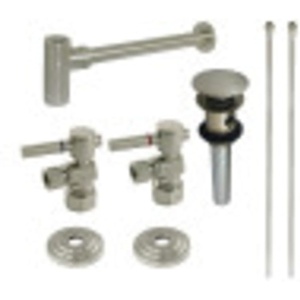 image:imageKingston Brass CC53308DLTRMK2 Trimscape Modern Plumbing Sink Trim Kit with Bottle Trap and Overflow Drain in Brushed Nickel