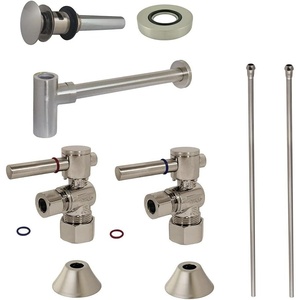 image:imageKingston Brass CC53308DLVOKB30 Trimscape Modern Plumbing Sink Trim Kit with Bottle Trap and Overflow Drain in Brushed NickelBrushed Nickel