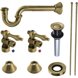 image:imageKingston Brass CC53308VKB30 Trimscape Traditional Plumbing Sink Trim Kit with PTrap and Drain in Brushed NickelAntique Brass