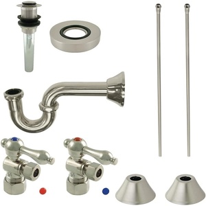 image:imageKingston Brass CC53308VKB30 Trimscape Traditional Plumbing Sink Trim Kit with PTrap and Drain in Brushed NickelBrushed Nickel