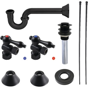 image:imageKingston Brass CC53308VKB30 Trimscape Traditional Plumbing Sink Trim Kit with PTrap and Drain in Brushed NickelMatte Black