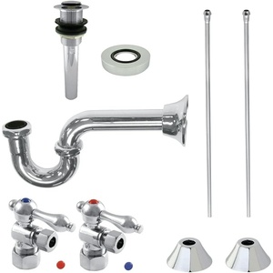 image:imageKingston Brass CC53308VKB30 Trimscape Traditional Plumbing Sink Trim Kit with PTrap and Drain in Brushed NickelPolished Chrome