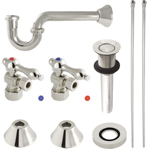 image:imageKingston Brass CC53308VKB30 Trimscape Traditional Plumbing Sink Trim Kit with PTrap and Drain in Brushed NickelPolished Nickel