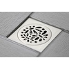 image:imageFloral 4 Brass Square Grid Shower Drain with Hair Strainer Brushed Nickel