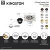 image:imageFloral 4 Brass Square Grid Shower Drain with Hair Strainer Brushed Nickel