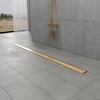 image:imageKingston Brass BSF4821 Watercourse 48 Stainless Steel Linear Shower Drain with Reversible Tile Insert and Flat Grate Polished ChromeBrushed Brass