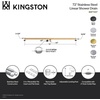 image:imageKingston Brass BSF7227 Watercourse 72 Stainless Steel Linear Shower Drain with Reversible Tile Insert and Flat Grate Brushed BrassBrushed Brass