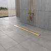 image:imageKingston Brass BSFK3227 Watercourse 32 Stainless Steel Linear Shower Drain with Reversible Tile Insert and Flat Grate Drain with Base Flange and Hair Strainer Brushed Brass