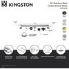 image:imageKingston Brass BSFK3227 Watercourse 32 Stainless Steel Linear Shower Drain with Reversible Tile Insert and Flat Grate Drain with Base Flange and Hair Strainer Brushed Brass