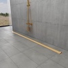 image:imageKingston Brass BSFK6027 Watercourse 60 Stainless Steel Linear Shower Drain with Reversible Tile Insert and Flat Grate Drain with Base Flange and Hair Strainer Brushed BrassBrushed Brass