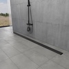 image:imageKingston Brass BSFK6027 Watercourse 60 Stainless Steel Linear Shower Drain with Reversible Tile Insert and Flat Grate Drain with Base Flange and Hair Strainer Brushed BrassMatte Black