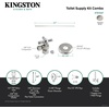 image:imageKingston Brass KTK106P Trimscape Toilet Supply Kit 12 IPS x 38 OD Comp Polished NickelPolished Nickel