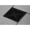 image:imageScroll 4 Brass Square Grid Shower Drain with Hair Strainer Matte Black