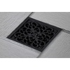 image:imageScroll 4 Brass Square Grid Shower Drain with Hair Strainer Matte Black