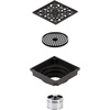 image:imageScroll 4 Brass Square Grid Shower Drain with Hair Strainer Oil Rubbed Bronze
