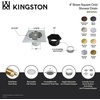 image:imageSymmetric 4 Brass Square Grid Shower Drain with Hair Strainer Brushed Brass