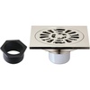image:image4 Brass Square Grid Shower Drain with Hair Strainer Polished Nickel