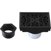 image:imageScroll 4 Brass Square Grid Shower Drain with Hair Strainer Matte Black