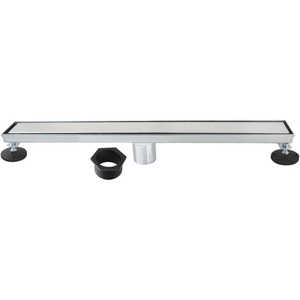 image:imageKingston Brass BSF2421 Watercourse 24 Stainless Steel Linear Shower Drain with Reversible Tile Insert and Flat Grate Polished Chrome