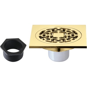 image:imageKingston Brass BSF4272PB Watercourse 4 Square Brass Shower Drain Polished Brass