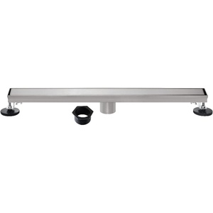 image:imageKingston Brass BSF4821 Watercourse 48 Stainless Steel Linear Shower Drain with Reversible Tile Insert and Flat Grate Polished ChromeBrushed Nickel