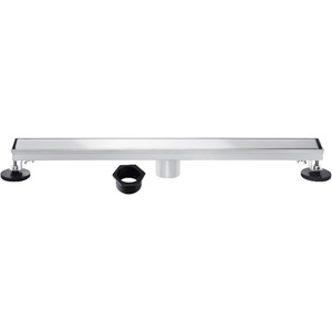 image:imageKingston Brass BSF4821 Watercourse 48 Stainless Steel Linear Shower Drain with Reversible Tile Insert and Flat Grate Polished ChromePolished Chrome
