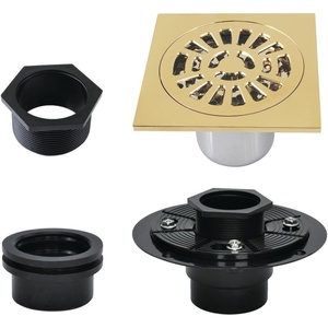 image:imageKingston Brass BSFK4267PB Watercourse 4 Square Brass Shower Drain Polished Brass