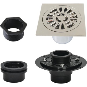image:imageKingston Brass BSFK4267PN Watercourse 4 Square Brass Shower Drain Polished Nickel