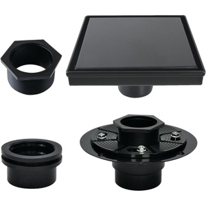 image:imageKingston Brass BSFK6628 Watercourse 6 Square Shower Drain with Flange Brushed NickelMatte Black