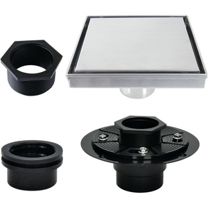 image:imageKingston Brass BSFK6628 Watercourse 6 Square Shower Drain with Flange Brushed NickelPolished Chrome