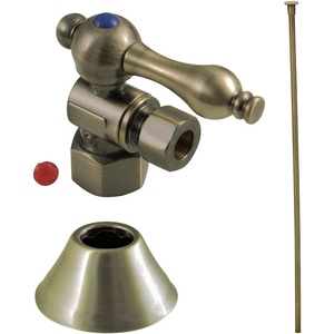 image:imageKingston Brass CC43103TKF20 Traditional Plumbing Toilet Trim Kit 12 IPS x 38 OD Comp Antique Brass