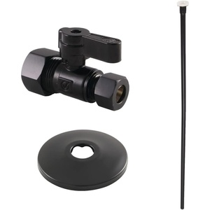 image:imageKingston Brass KF53350TKF20 Toilet Supply Kit 58 OD x 38 OD Comp Straight Valve Matte Black