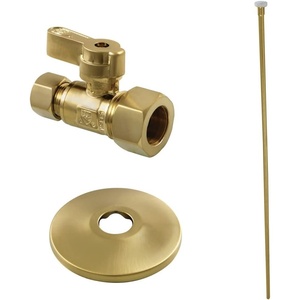image:imageKingston Brass KF53355TKF20 Toilet Supply Kit 58 OD x 38 OD Comp Straight Valve Oil Rubbed BronzeBrushed Brass