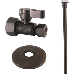 image:imageKingston Brass KF53355TKF20 Toilet Supply Kit 58 OD x 38 OD Comp Straight Valve Oil Rubbed BronzeOil Rubbed Bronze