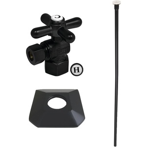 image:imageKingston Brass KTK130P2 Trapeze Plumbing Toilet Trim Kit with Flange Polished BrassMatte Black
