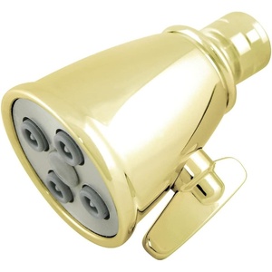 image:imageKingston Brass K137A3 Shower Scape 2516Inch Round Adjustable Jet Spray Brass Shower Head in Antique BrassPolished Brass