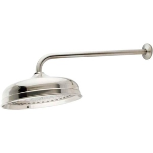 image:imageKingston Brass K225K12 Designer Trimscape Victorian 10inch Showerhead with 17inch Rain Drop Shower Arm Polished BrassBrushed Nickel
