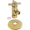image:imageKingston Brass CD53300DXK 58 OD x 38 OD AntiSeize Deluxe Quarter Turn Ceramic Hardisc Cartridge Angle Stop with Flange Matte BlackBrushed Brass