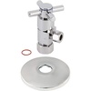 image:imageKingston Brass CD53300DXK 58 OD x 38 OD AntiSeize Deluxe Quarter Turn Ceramic Hardisc Cartridge Angle Stop with Flange Matte BlackPolished Chrome