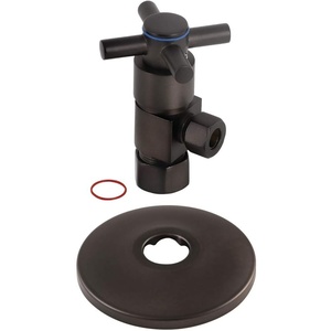 image:imageKingston Brass CD53300DXK 58 OD x 38 OD AntiSeize Deluxe Quarter Turn Ceramic Hardisc Cartridge Angle Stop with Flange Matte BlackOil Rubbed Bronze