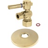 image:imageKingston Brass CC53300DLK 58Inch X 38Inch OD Comp QuarterTurn Angle Stop Valve with Flange Matte BlackPolished Brass